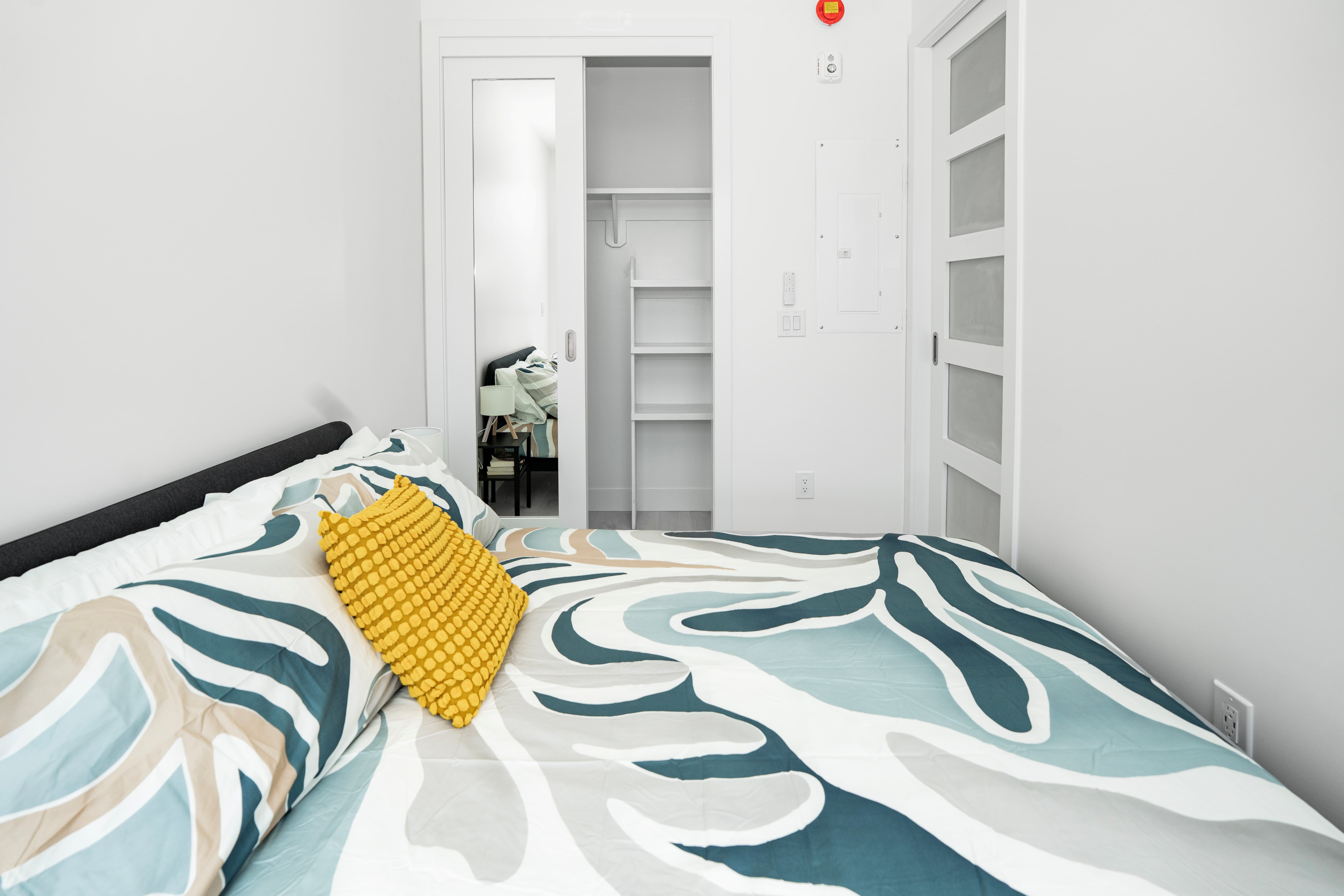 Spacious bedroom with closet