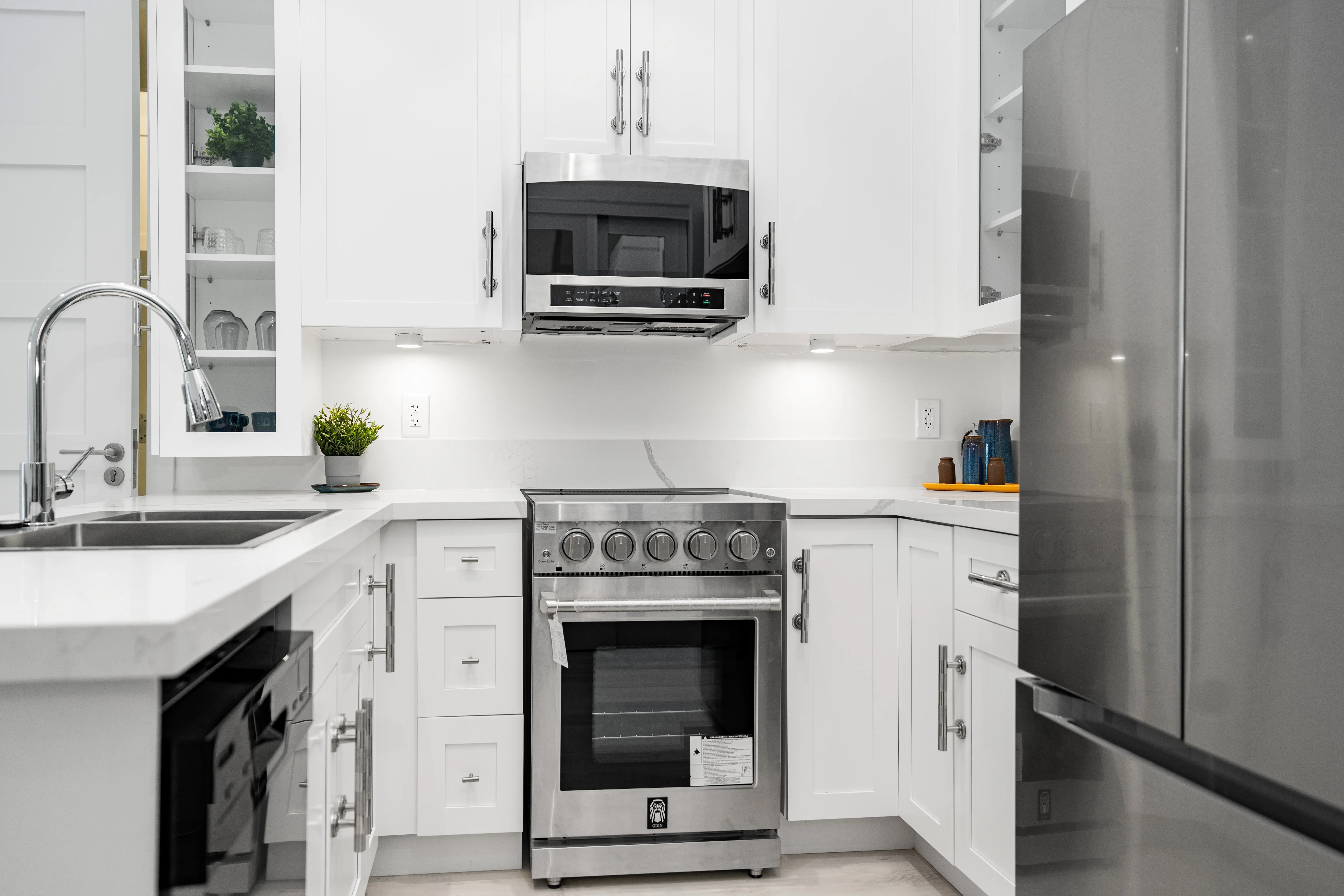 Stainless steel kitchen appliances